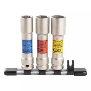 TONE Thin long foil nut socket set for impact (with holder) HA403LN Drive angle 12.7mm (1/2 ) Contents 3 items