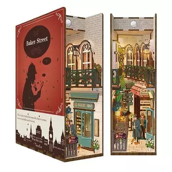 Tonecheer Book Nook Kit 3D Puzzle 3D DIY Miniature Dollhouse Kit Wooden Book shelf Decor Handmade Kit Популярный подарок на день рождения для начинающих и взрослых