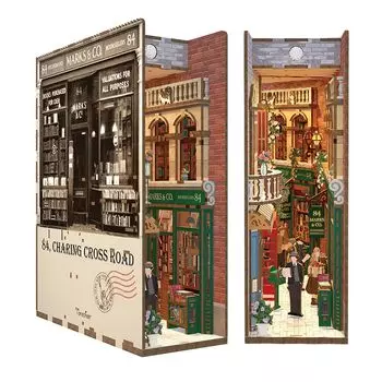 Tonecheer Book Nook Kit 3D Puzzle 3D DIY Miniature Dollhouse Kit Деревянная книжная полка Украшение ручной работы Набор Популярный подарок на день рождения для начинающих и
