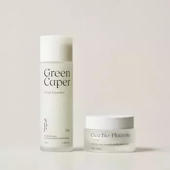 Тонер-эссенция Green Caper 130 мл + крем Cica Bio Placenta 50 мл, набор из 2 предметов