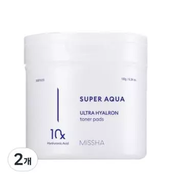 Тонер-подушечки Missha Super Aqua Ultra Hyalon 90 листов, 2 шт.