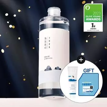 Тонер Round Lab 1025 Dokdo, 500 мл, большая емкость, ограниченный выпуск (+50мл крема +10 подушечек), Корейская косметика