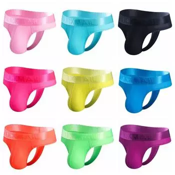 Тонги JOCKMAIL Пояс с надписью Однотонные Модные С низкой посадкой Спортивные Повседневные Эротические Тонги Мужское нижнее белье M