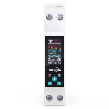 Tonhou Tuya Wi-Fi 35 мм DIN-рейка переключатель интеллектуальный счетчик автоматический выключатель светодиодный счетчик энергии кВтч мощности разноцветный