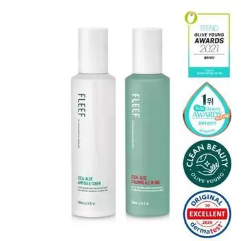 Тоник Flip Cica-Aloe Ampoule 200мл + Успокаивающий All-in-One 200мл, корейская косметика