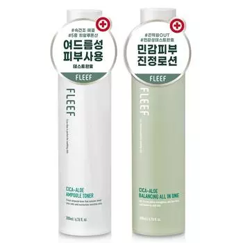 Тоник Flip Cica-Aloe Ampoule + балансирующий лосьон «все в одном» с алоэ, 1 набор