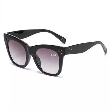 Тонированные очки для чтения Мужские Женские Солнцезащитные очки для чтения Серый Градиент Линзы для защиты глаз Высокой четкости Защита от синего света Очки для пресбиопии +250