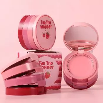Тонированные румяна в стике для лица, розовые кремовые румяна для щек, косметика 3 в 1, тюбики для макияжа, используемые на губах, глазах, щеках