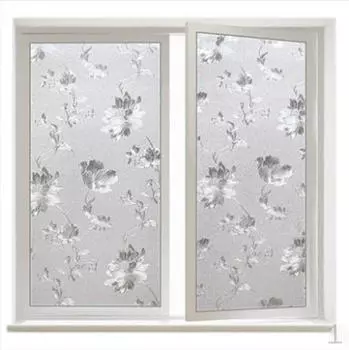 Тонировочная пленка для окон в форме цветка, без клея, наклейки, декоративное стекло