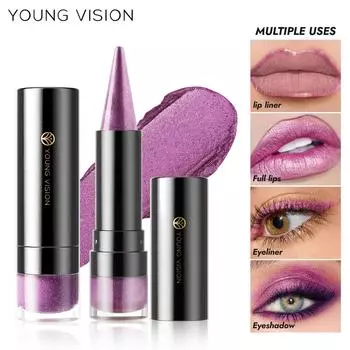 Тонкая блестящая губная помада с острым кончиком Многофункциональная перламутровая помада-карандаш для губ Тени для век Подводка для глаз 6 цветов 03 color