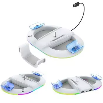 Тонкая консольная вертикальная подставка с подсветкой Atmosphere RGB, подставка под RGB, игровая консоль, кронштейн для PS5 Slim Disc Digital Edition чёрный