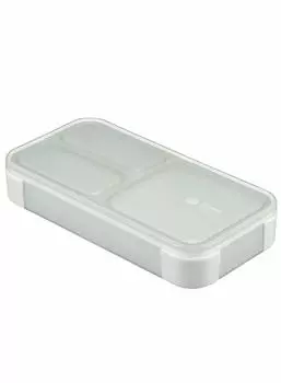 Тонкая коробка для бенто Foodman Bento, которую можно переносить, 400 мл, легкая, не протекает, двойная, надежно крепится с помощью коробки CB Japan DSK, вертикальная, [антибактериальная],