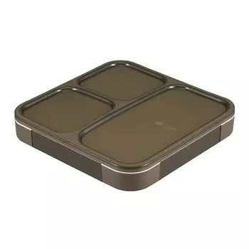 Тонкая коробка для бенто Foodman Bento, которую можно переносить, 800 мл, зола, не протекает, двойная, надежно крепится с помощью коробки CB Japan DSK, вертикальная, [антибактериальная]