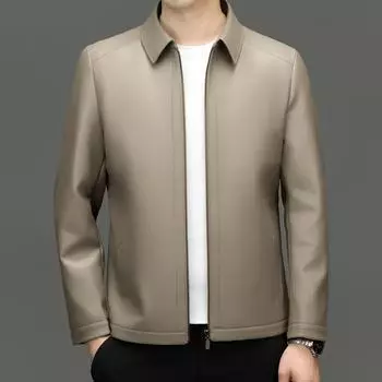 Тонкая кожаная куртка для мужчин весна и осень новая мужская кожаная куртка повседневная деловая тонкая мужская куртка из искусственной кожи с лацканами M