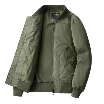 Тонкая куртка-бомбер мужская весна-осень повседневная американская бейсбольная майка короткая мужская куртка M чёрный