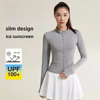 Тонкая куртка для бега Juyitang Ice Silk с защитой от ультрафиолета — дышащая и солнцезащитная XL светло-розовый