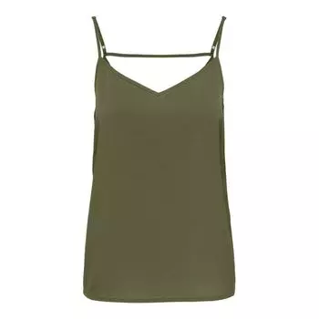 Тонкая майка с V-образным вырезом цвета каламата без рукавов Женская ONLY 42 хаки