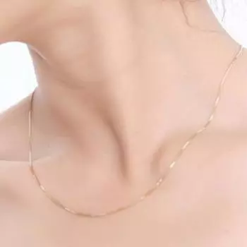 Тонкая мода девушки мужчины 45 см женское ожерелье ювелирные изделия розовое золото коробка цепь розового золота