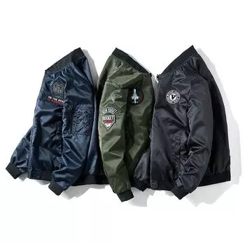 Тонкая мужская куртка, летный костюм, новая модная бейсбольная форма больших размеров, двусторонняя куртка M синий