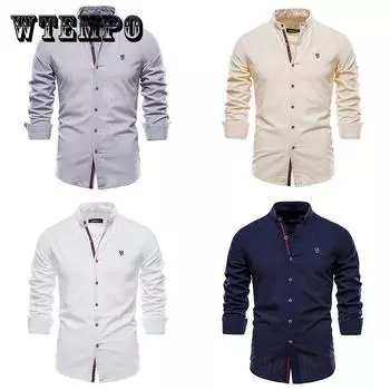 Тонкая мужская рубашка с длинным рукавом, облегающие футболки, тонкий топ, однотонные эластичные трусы, мужская одежда, повседневная рубашка на пуговицах XXL белый