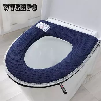 Тонкая подушка на сиденье унитаза, дышащая аутсорсинговая стильная бытовая крышка для унитаза, универсальная прокладка для унитаза на молнии 1pc зелёный