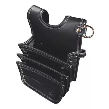 Тонкая поясная сумка Fujiya Architectural, 3 яруса, цвет черный, золотой, ИЗ ЛЕГКОЙ ИСКУССТВЕННОЙ КОЖИ, СЕРИЯ AB-43BG чёрный