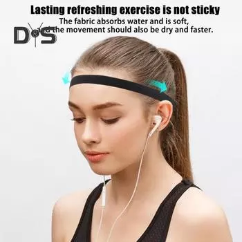 Тонкая повязка на голову для тренировок, эластичная спортивная повязка на голову для женщин и мужчин, нескользящая впитывающая тканевая повязка на голову для футбола, тенниса, баскетбола синий