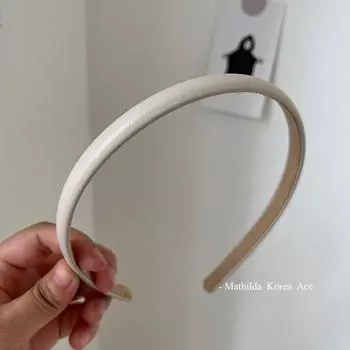 Тонкая повязка на голову в винтажном стиле, повязка на голову из искусственной синтетической кожи, аксессуары для волос, головной убор в корейском стиле для девушек и женщин