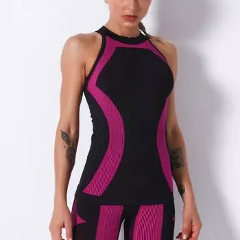 Тонкая рубашка для йоги без рукавов Nessaj, женский летний жилет для фитнеса, женские полосатые майки для бега, укороченный топ для упражнений