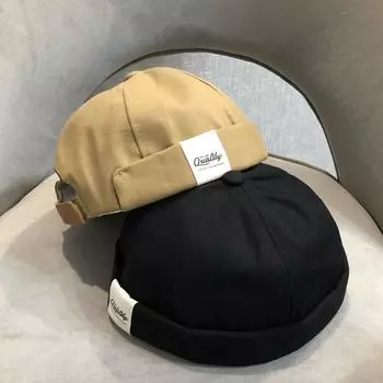 Тонкая шляпа шапка-бини шляпа-дыня шляпа домовладельца мужская уличная хипстерская шляпа хип-хоп женская хулиганская шляпа шляпа моряка яппи M56-58cm хаки