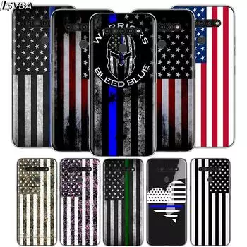 Тонкая синяя линия американского флага для LG V60 V50S V50 G8X G8S G8 G7 ThinQ 5G K61 K51S K41S K30 K20 Q60 Q9 Мягкий чехол для телефона LG V60 ThinQ 5G