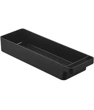 Тонкая стеклянная кружка Yamazaki Jitsugyo с ручкой, черная x D33 x Стеклянная подставка для хранения столовых приборов, штабелируемая 4709 и прибл.. Ш10,5 В5,3 см чёрный