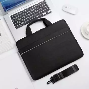 Тонкая сумка для ноутбука с ручкой, застежкой-молнией, ударопрочная, вместительная, двухслойная, держатель для хранения ноутбука 14Inch серый