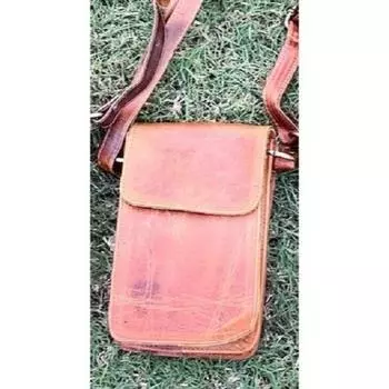 Тонкая сумка для телефона из кожи буйвола, дорожная сумка, кожаная сумка-слинг, сумка через плечо, боковая сумка, чехол для телефона phone bag бежевый