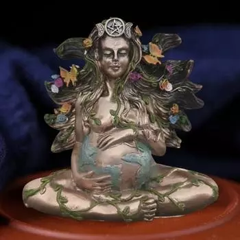 Тонкая текстура Статуэтка Матери-Земли, расписанная вручную, Изысканное искусство исцеления Богини Гайи