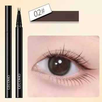 Тонкая трехмерная подводка для глаз с двумя когтями Ультратонкая натуральная водостойкая и устойчивая к поту долговечная жидкая подводка для нижних ресниц