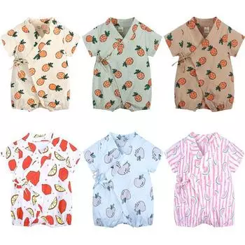 Тонкая треугольная одежда для новорожденных, цельный комбинезон для мальчиков, летняя милая супер милая одежда с короткими рукавами 66cm
