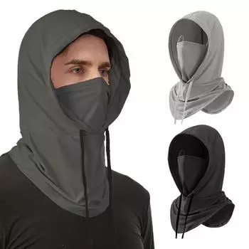 Тонкая УФ-защитная шейная повязка солнцезащитный крем Ice Silk Hat рыболовная кепка солнцезащитная маска для мужчин/женщин No Brim Dark Grey