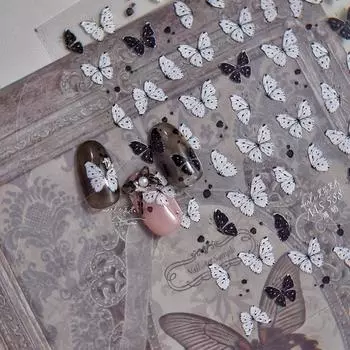 Тонкая жесткая наклейка для ногтей в виде бабочки в стиле ретро своими руками креативное украшение MS584