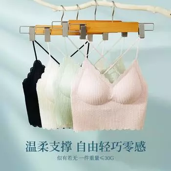 Тонкие бретели, перекрещивающиеся на спине трусы, латексные накладки на груди и удобный жилет с V-образным вырезом из кружева с пузырьками для женщин. M (recommended 90-60kg) бежевый