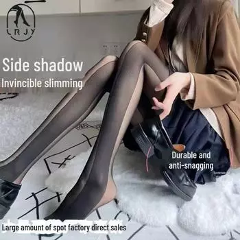 Тонкие чулки с вертикальными полосками от Чжан Хуэймэй — черные, весна/лето, в японском и корейском стиле. One Size чёрный