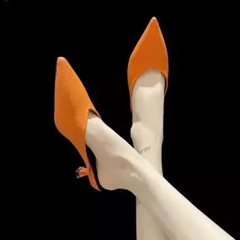 Тонкие каблуки с острым носком, женские туфли средней длины, женские тапочки, низкие неглубокие мюли для женщин, роскошные шлепанцы, новые дизайнерские модные туфли 35