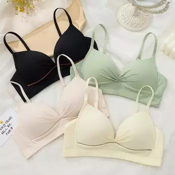 Тонкие модели без стальных колец, большая грудь с небольшими сборками, обвисший бюстгальтер в сборе для девочек 38B белый