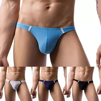 Тонкие мужские трусы-стринги-бикини, дышащие XL