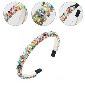 Тонкие поля повязки на голову в стиле барокко для женщин, нескользящие повязки на голову с цветными бусинами, повязки на голову для девочек, умывание лица, спорт розовый