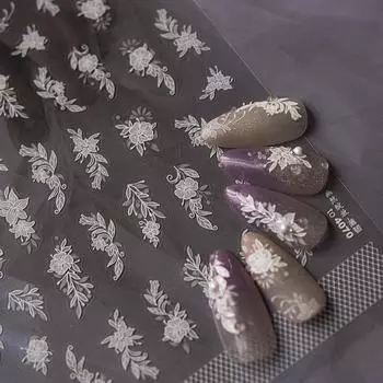 Тонкие прочные кружевные цветочные наклейки для ногтей. Изготовление своими руками креативных декоративных наклеек. to4070