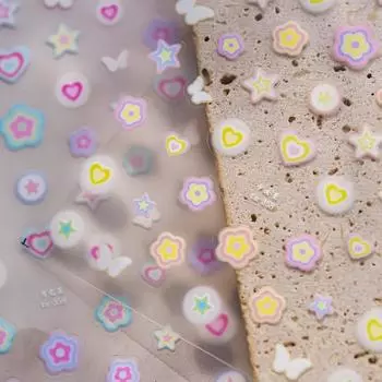 Тонкие прочные наклейки в виде звездочек и бабочек для ногтей, самодельные наклейки для креативного декора TA358