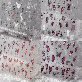 Тонкие прочные темные наклейки-бабочки для ногтей, изготовление креативных декоративных наклеек своими руками to2644