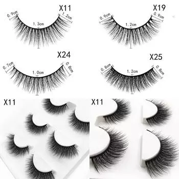 Тонкие пушистые 3D норковые волосы ручной работы, натуральные длинные ресницы, наращивание ресниц, накладные ресницы