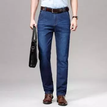 Тонкие стрейч-джинсы, свободные и мягкие деловые мужские летние брюки. 28